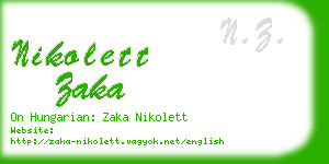 nikolett zaka business card